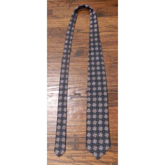 Ermenegildo Zegna Mens Silk Black Necktie Flower Pattern - Picture 5 of 6